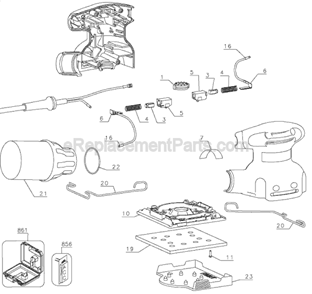 Page A Diagram and Parts List for FS520 Type 1 Black and Decker Sander Polisher